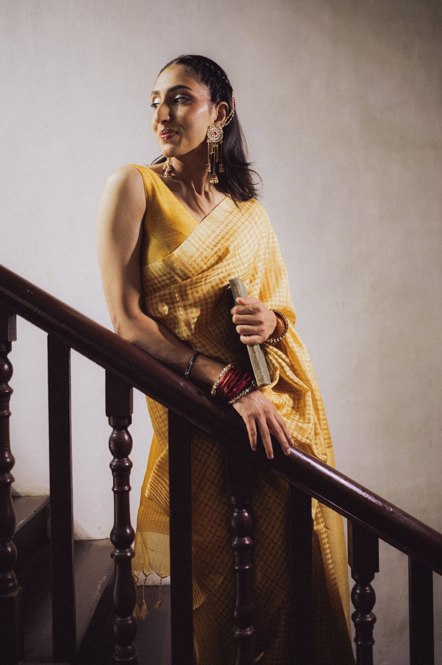 Pastel Zari Check Cotton Saree