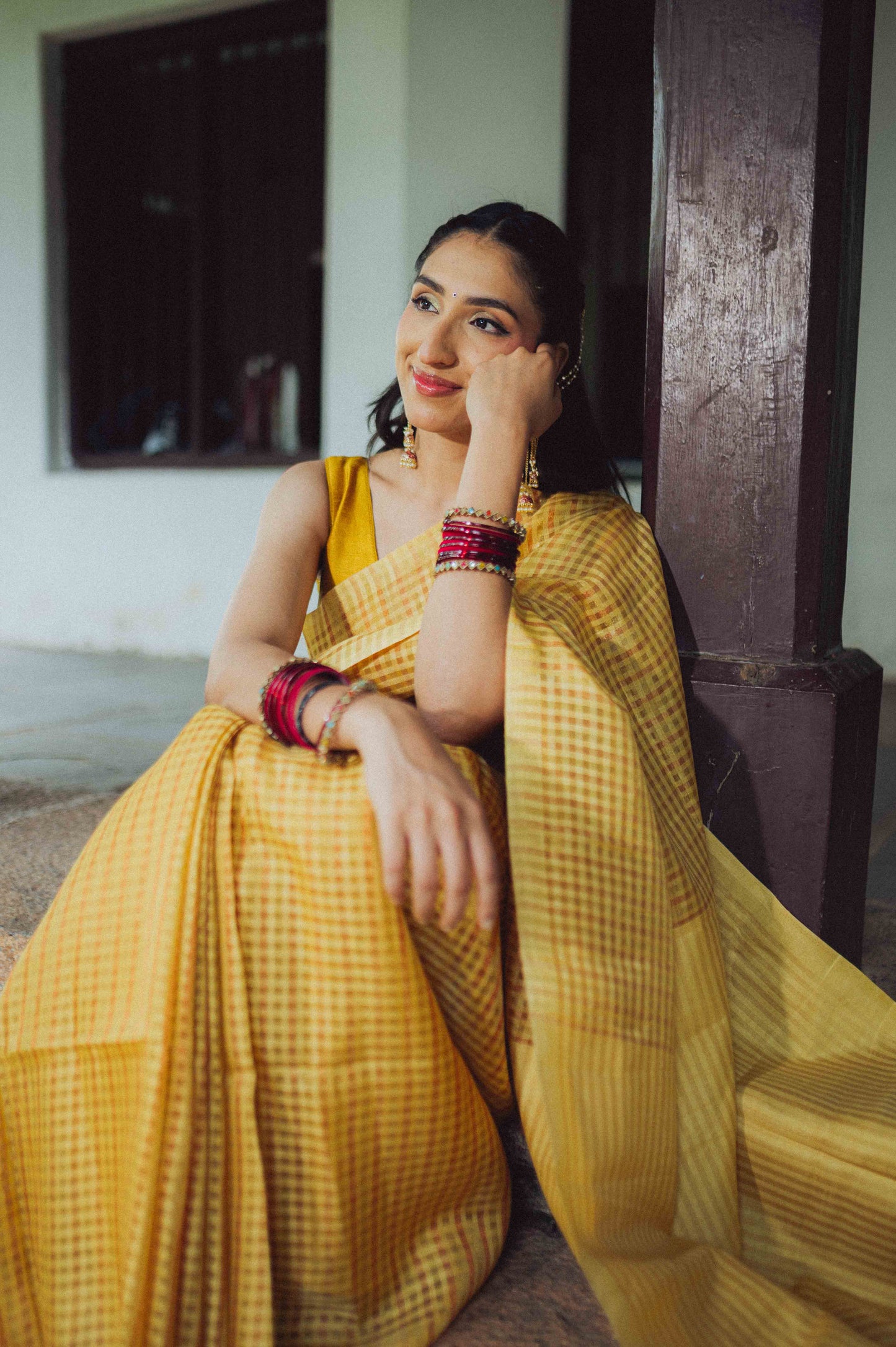 Pastel Zari Check Cotton Saree